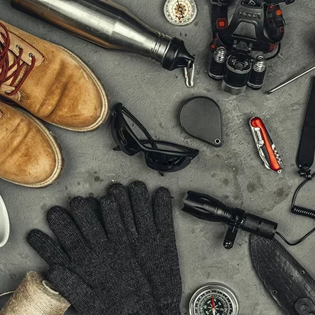 travel-hiking-equipment-tools-view-from-above